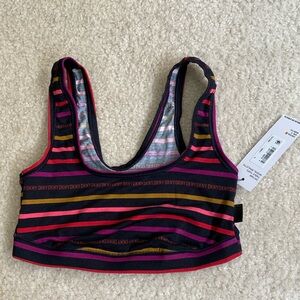 NWT DKNY Modal Bra Stripe Bralette Wireless Comfort Lounge Small‎